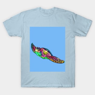 Blue Water Sea Turtle Swimming T-Shirt